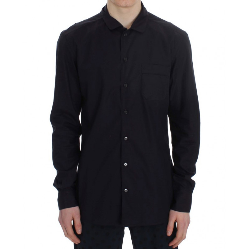 Camicia da pigiama in cotone a righe viola - S