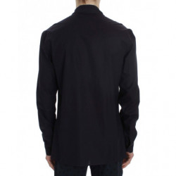 Camicia da pigiama in cotone a righe viola - S