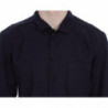 Camicia da pigiama in cotone a righe viola - M