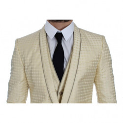 Blazer in 2 pezzi di seta a pois beige - IT44 - XS