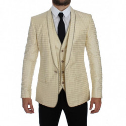 Blazer in 2 pezzi di seta a pois beige - IT44 - XS