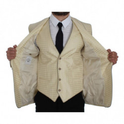 Blazer in 2 pezzi di seta a pois beige - IT44 - XS