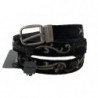 Cintura con ricamo ape reale in cotone nero - 80 CM / 32 INCHES