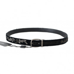 Cintura con ricamo ape reale in cotone nero - 80 CM / 32 INCHES