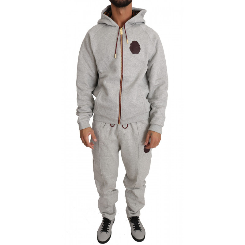 Tuta pantaloni maglione di cotone grigio - 3XL
