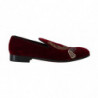 Mocassini velluto bordeaux Scarpe ferro cavallo color canna fucile