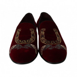 Mocassini velluto bordeaux Scarpe ferro cavallo color canna fucile