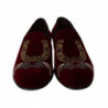 Mocassini velluto bordeaux Scarpe ferro cavallo color canna fucile