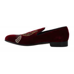Mocassini velluto bordeaux Scarpe ferro cavallo color canna fucile