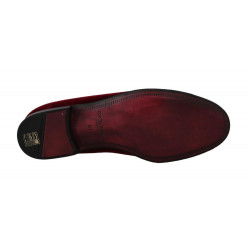 Mocassini velluto bordeaux Scarpe ferro cavallo color canna fucile