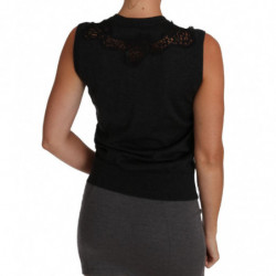 Top tagliato in cashmere di seta grigia Cami - IT40-S