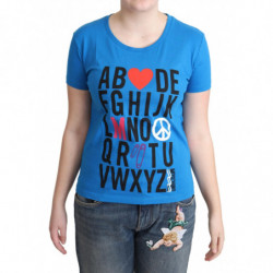 Top in cotone blu con...