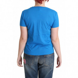 Top in cotone blu con stampa di lettere dell'alfabeto - IT44-L