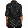 Top nero in seta con stampa chitarra e tromba - IT38-XS