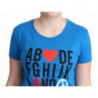 Top in cotone blu con stampa di lettere dell'alfabeto - IT44-L
