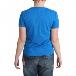 T-shirt con stampa Come Play 4 Us in cotone blu - IT40-S