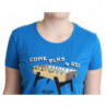 T-shirt con stampa Come Play 4 Us in cotone blu - IT40-S