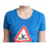 T-shirt a triangolo con grafica Swim in cotone blu - IT46-XL