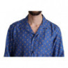 Camicia in seta con stampa ombrellone da spiaggia blu - IT39 - S