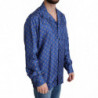 Camicia in seta con stampa ombrellone da spiaggia blu - IT42 - XL