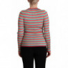 Top pullover girocollo in seta a righe multicolori - IT44-L