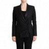 Giacca doppiopetto nera a maniche lunghe - IT40-S