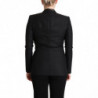 Giacca doppiopetto nera a maniche lunghe - IT40-S