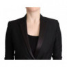 Giacca doppiopetto nera a maniche lunghe - IT40-S