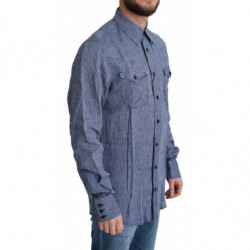 Camicia casual da uomo a righe blu - IT39 - S