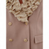 Giacca rosa chiaro con volant doppio petto - IT44