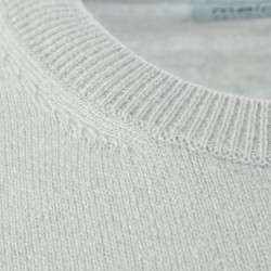 Maglione girocollo in cashmere azzurro - L