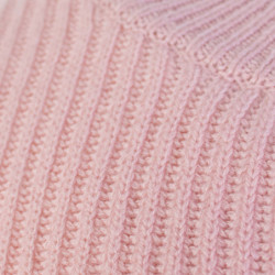 Maglione in cashmere a coste rosa - L