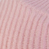 Maglione in cashmere a coste rosa - L