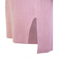Maglione in cashmere a coste rosa - L