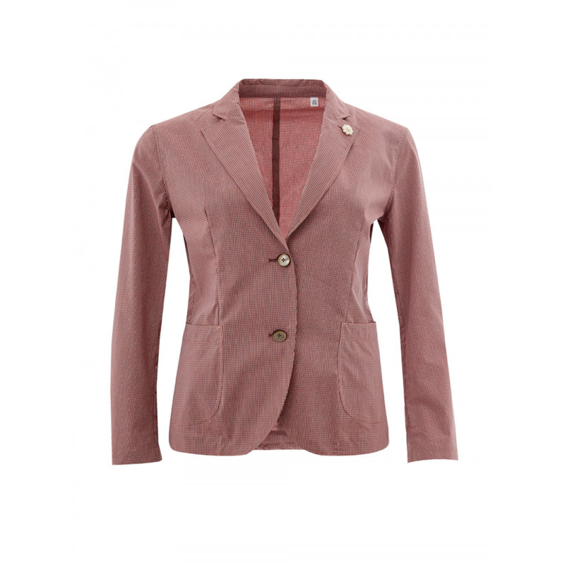 Giacca a due bottoni rosa micro check - IT40