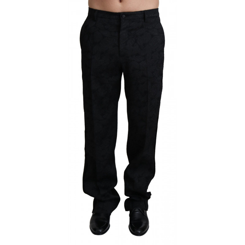 Pantaloni da uomo formali Jaquard neri - IT44 - XS