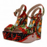 Sandali con tacco e plateau in broccato multicolore - EU37/US6.5