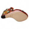 Sandali con tacco e plateau in broccato multicolore - EU37/US6.5