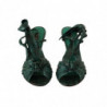 Sandali con tacco in pelle esotica color smeraldo - EU37/US6.5
