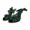 Sandali con tacco in pelle esotica color smeraldo - EU37/US6.5