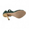 Sandali con tacco in pelle esotica color smeraldo - EU37/US6.5