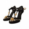 Scarpe sandali tacco Vally cristallo nero perle finte - EU39/US8.5