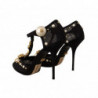 Scarpe sandali tacco Vally cristallo nero perle finte - EU39/US8.5