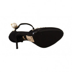 Scarpe sandali tacco Vally cristallo nero perle finte - EU39/US8.5