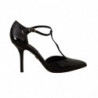 Sandali tacco cinturino T pelle verniciata nera - EU35/US4.5