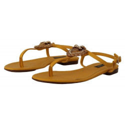 Scarpe sandali bassi Devotion in pelle senape - EU35/US4.5