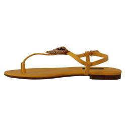 Scarpe sandali bassi Devotion in pelle senape - EU35/US4.5