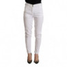 Pantaloni cropped skinny in lyocell a vita media bianchi - W25