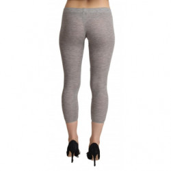 Pantaloni slim leggings corti in modal grigio a vita bassa - IT2 - S