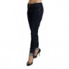 Jeans da donna in denim slim fit a vita bassa in cotone blu - W26